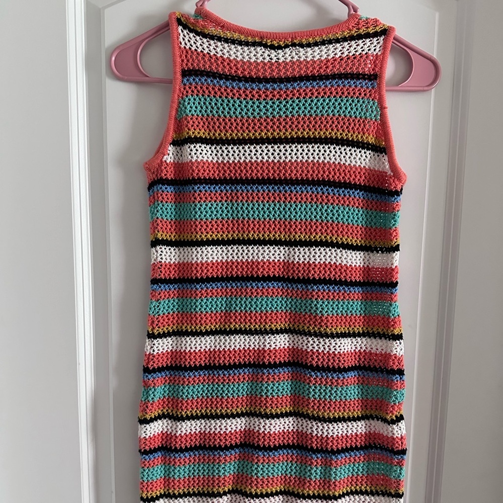 Colorful Striped Crochet Knit Dress - Picture 4 of 4